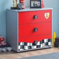 Commode | 100% Melaminecoating | 3 Laden | Zachtsluitend | 30 Kg Capaciteit | Compatibel Met Spiegel | Kindvriendelijk