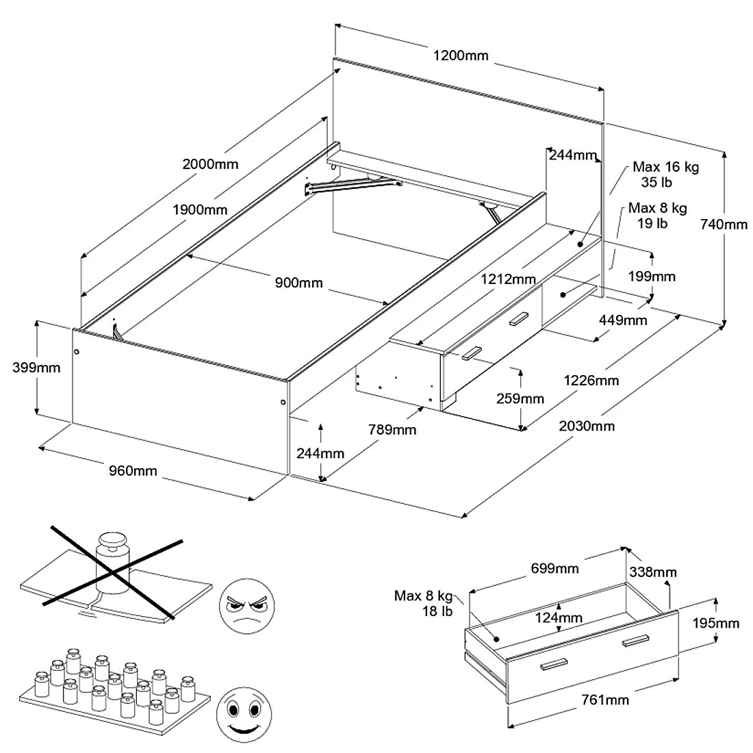 Kinderbed Galaxy Met Lade - Wit 6 Kinderbed Galaxy Met Lade - Wit - Afbeelding 6