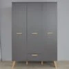 Kinderkledingkast Mats | 130 X 60 X 190 Cm | Grijs