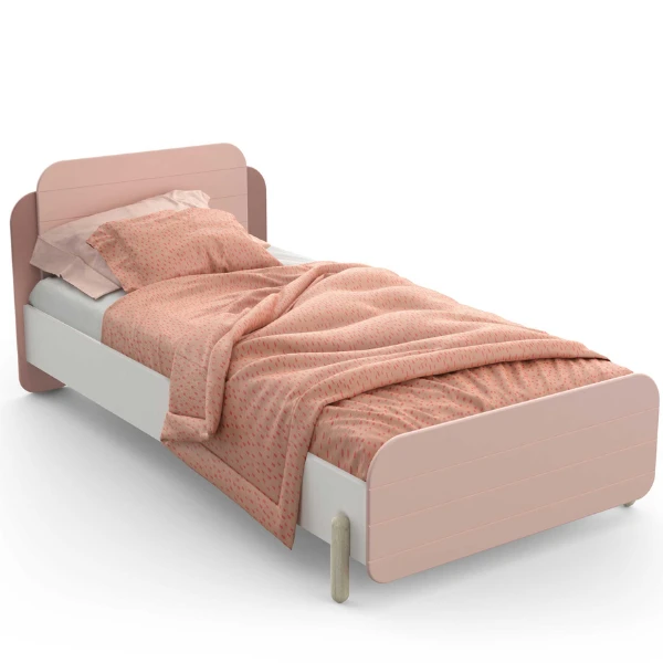 Bed Janne 90 X 190 Cm-mat Roze/mat Wit 9 Bed Janne 90 X 190 Cm-mat Roze/mat Wit - Afbeelding 9