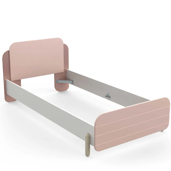 Bed Janne 90 X 190 Cm-mat Roze/mat Wit 4 Bed Janne 90 X 190 Cm-mat Roze/mat Wit - Afbeelding 4