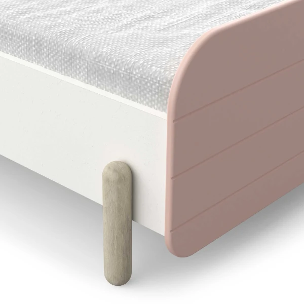 Bed Janne 90 X 190 Cm-mat Roze/mat Wit 2 Bed Janne 90 X 190 Cm-mat Roze/mat Wit - Afbeelding 2