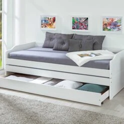 Kajuitbed Lothar 90x200cm 3 Slaapplaatsen - White Wash