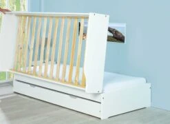 Kajuitbed Lothar 90x200cm 3 Slaapplaatsen - White Wash -Kinderkamer Meubelen 20900257 16 850d