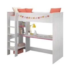 Hoogslaper Smoozy Wit - Met Bureau -Kinderkamer Meubelen 2223 LSUR SMOOZY F STYLE D 20191205000213 06b7