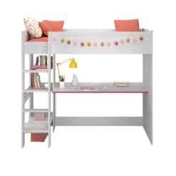 Hoogslaper Smoozy Wit - Met Bureau -Kinderkamer Meubelen 2223 LSUR SMOOZY F STYLE F 20191205000226 ea0b