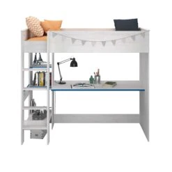 Hoogslaper Smoozy Wit - Met Bureau -Kinderkamer Meubelen 2223 LSUR SMOOZY G STYLE F 20191205000158 ffb6