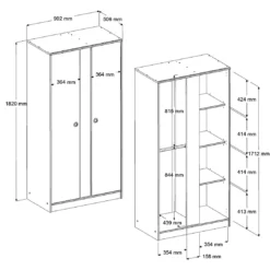 Kledingkast Smoozy 90cm 2 Deuren - Wit/roze Of Wit/blauw 13 Kledingkast Smoozy 90cm 2 Deuren - Wit/roze Of Wit/blauw -Kinderkamer Meubelen 2223a2pr picto mm 95c9