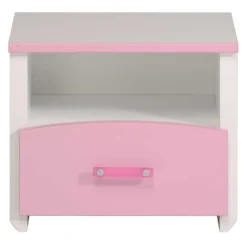 Nachtkastje Biotiful Met Lade En Opbergvak - Wit/roze -Kinderkamer Meubelen 2273 CHEV BIOTIFUL F 3fef