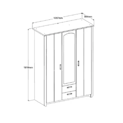 Kledingkast Biotiful 3 Deuren - Wit -Kinderkamer Meubelen 2273a3pt picto mm 1 c48e