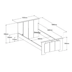 Kinderbed Biotiful 90x190 Cm - Roze/wit -Kinderkamer Meubelen 2273li90 picto mm d73f