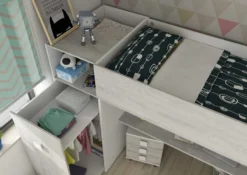 Kledingkast Voor Hoogslaper Jet - Wit -Kinderkamer Meubelen 2288 2278 2298 002 fd02