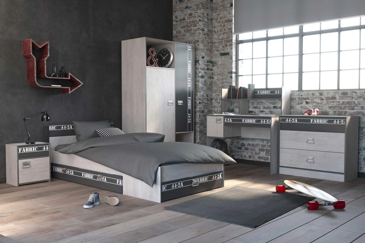 Kledingkast Fabric 2 Deuren - Grijs 13 Kledingkast Fabric 2 Deuren - Grijs - Afbeelding 13