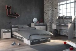 Nachtkastje Fabric Industrieel - Beige/grijs -Kinderkamer Meubelen 2311 BURE CHEV CO3T LITI FABRIC 20200213010801 3afd