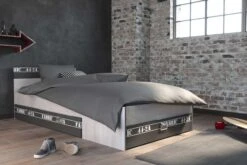 Kinderbed Fabric 90x200 - Grijs/bruin -Kinderkamer Meubelen 2311 LITI TICO FABRIC 20200213010757 e617