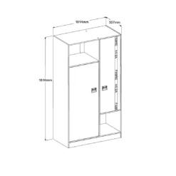 Kledingkast Fabric 2 Deuren - Grijs 19 Kledingkast Fabric 2 Deuren - Grijs -Kinderkamer Meubelen 2311ar2p picto mm 1 81d7