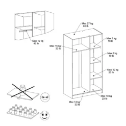 Kledingkast Fabric 2 Deuren - Grijs 17 Kledingkast Fabric 2 Deuren - Grijs -Kinderkamer Meubelen 2311ar2p picto mm 3 c3d2