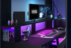 Hoogslaper Met Bureau Raider 90x200cm - Zwart -Kinderkamer Meubelen 2368 LSUR BLEU DET2 2d6a scaled