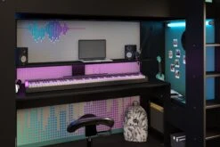 Hoogslaper Met Bureau Raider 90x200cm - Zwart -Kinderkamer Meubelen 2368 LSUR MUSIC DET1 8d29