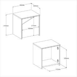 Nachtkastje Shelby Met 1 Deur - Eik/wit -Kinderkamer Meubelen 2400ch1p picto mm 7b84