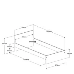 Eenpersoonsbed Shelby 90x190 - Eik -Kinderkamer Meubelen 2400li90 picto mm fe9b