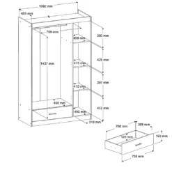 Kledingkast Charly 3 Deuren -Kinderkamer Meubelen 2498a3px picto mm 2 3cec