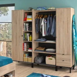 Kledingkast Castle 45cm Met 1 Deur - Eik/zwart -Kinderkamer Meubelen 2 CASTEL CH0P MH0P 5 A 02 2 bbd6