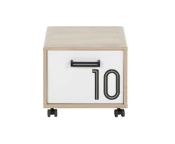 Nachtkastje Op Wielen Nathan 1 Deur - Sonoma Eik