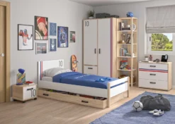 Nachtkastje Op Wielen Nathan 1 Deur - Sonoma Eik -Kinderkamer Meubelen 2 KYLLIAN CG84 MG84 2 A 01 1 cb29