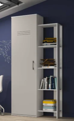 Kolomkast Hugo 1 Deur 4 Vakken - Moon Grijs -Kinderkamer Meubelen 2 UGO CG79 MG79 2 A 06 f8dd scaled