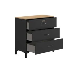 Commode Manno 3 Lades - Zwart/Helvezia Eik -Kinderkamer Meubelen 3 INDUSTRIEL CE10 ME13 53 1E13046 06 ae7f