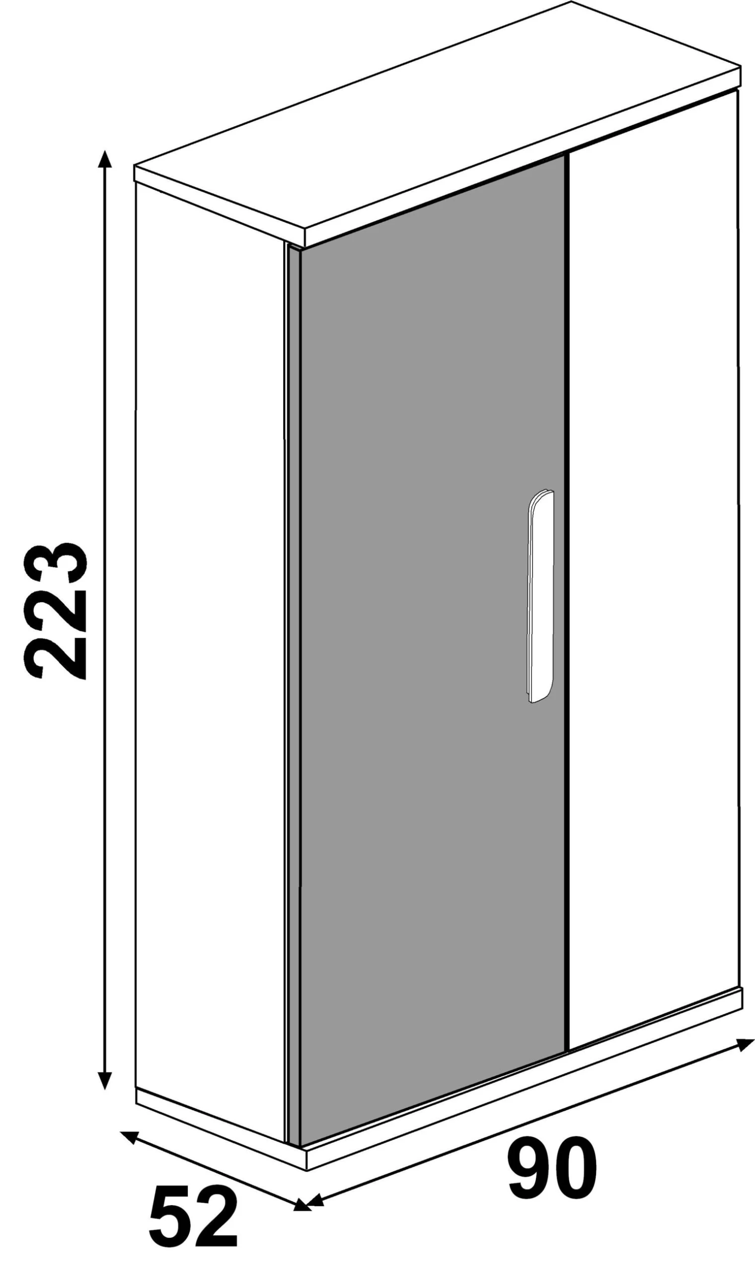 Kledingkast Bo0 Met 2 Legplanken, Kledingroede En Langwerpige Deurgreep - Grenen/blauw 4 Kledingkast Bo0 Met 2 Legplanken, Kledingroede En Langwerpige Deurgreep - Grenen/blauw - Afbeelding 4