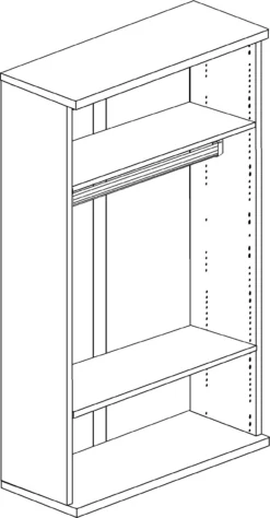 Kledingkast Bo0 Met 2 Legplanken, Kledingroede En Vierkante Deurgreep - Grenen/oudroze -Kinderkamer Meubelen 4073.XX .XX .XXXX 302 3823