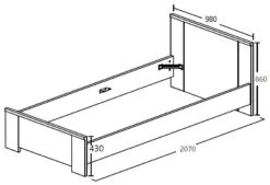 Eenpersoonsbed Sela 90x200 - Grijze Eik -Kinderkamer Meubelen 54 3679C S5V 6b02