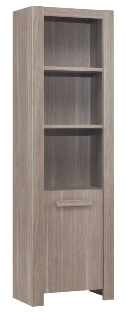 Boekenkast Haron Met Open & Gesloten Deel - Grijze Eik