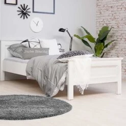 Eenpersoonsbed Landwood 90x200 Cm Landelijk - Wit