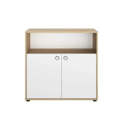 Commode Marta 2 Deuren - Wit/eik -Kinderkamer Meubelen 6 ARTHUR CP3F MP3F 06 1P3F160 01 10c8 scaled