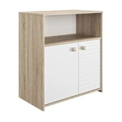 Commode Kamiel 2 Deuren 1 Vak - Wit/eik -Kinderkamer Meubelen 6 INTIMI CP0R MP0R 6 1P0R160 02 3ae4 scaled