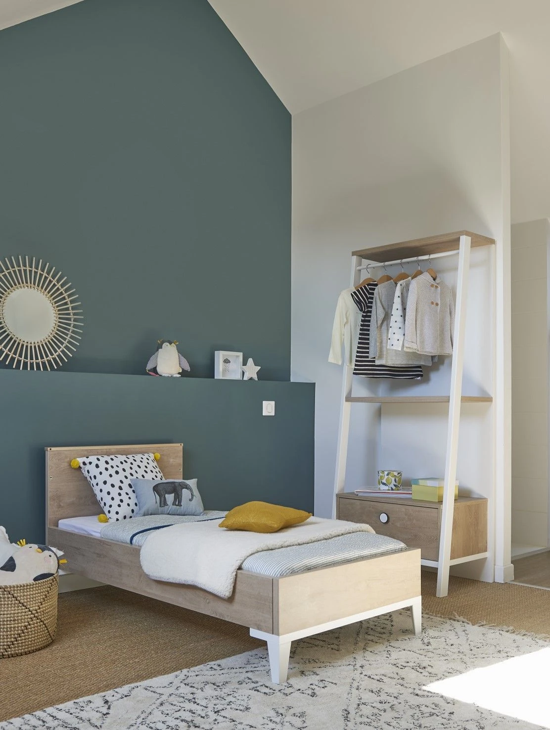 Kledingrek Ciana 1 Lade - Eik/wit 4 Kledingrek Ciana 1 Lade - Eik/wit - Afbeelding 4