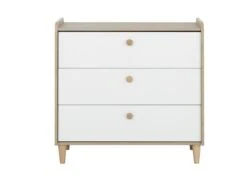 Commode Maron 3 Lades - Wit/eik -Kinderkamer Meubelen 6 NOAM CP2F MP2F 06 1P2F160 01 8957 scaled