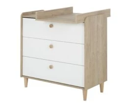 Commode Maron 3 Lades - Wit/eik -Kinderkamer Meubelen 6 NOAM CP2F MP2F 06 1P2F160 06 7396 scaled
