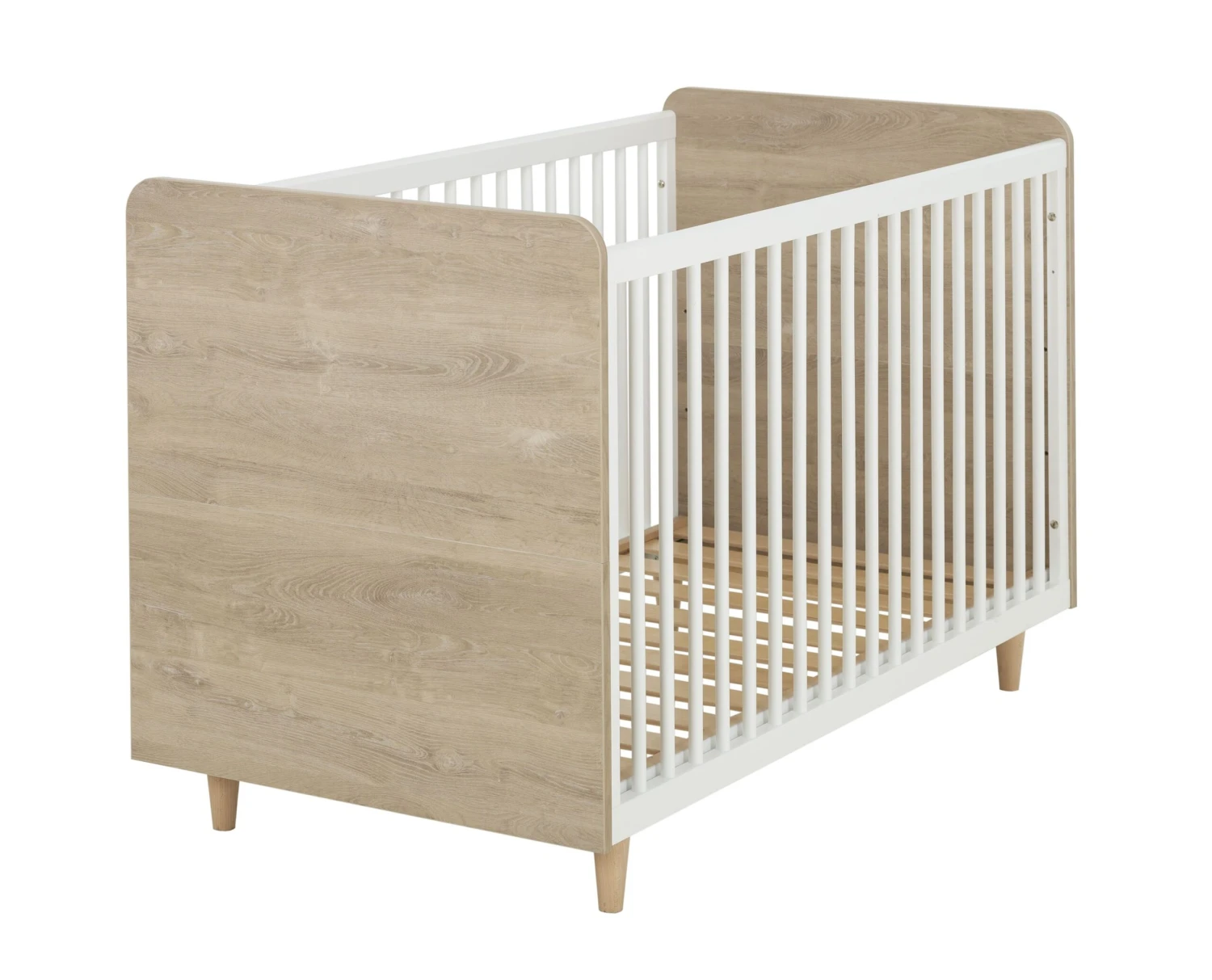 Babybed Maron 70x140cm - Wit/eik 2 Babybed Maron 70x140cm - Wit/eik - Afbeelding 2