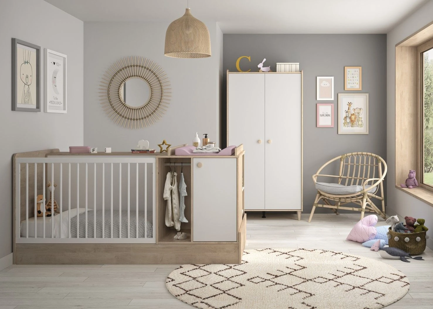 Meegroeibed Maron 60x120 Tot 90x190 - Wit/eik 6 Meegroeibed Maron 60x120 Tot 90x190 - Wit/eik - Afbeelding 6