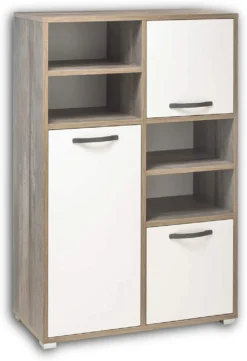 Commode Petrus 96cm Met 3 Deuren - Wit/drijfhout -Kinderkamer Meubelen 71BykIcrFXL. AC SL1500 fe09