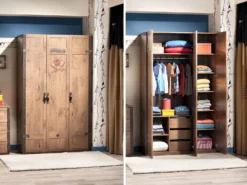 Piratengarderobe | 100% Melaminegecoat Met Een Dikte Van 18 Mm | 121 X 203 X 54 Cm -Kinderkamer Meubelen 813CLK3924 2 2fb4