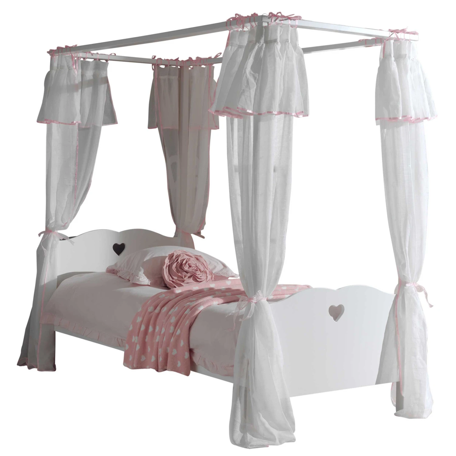 Hemelbed Amori 90x200cm Met Voile- Wit 6 Hemelbed Amori 90x200cm Met Voile- Wit - Afbeelding 6