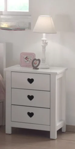 Nachtkastje Amori Met 3 Lades - Wit -Kinderkamer Meubelen AMNA1314 2 6c2b