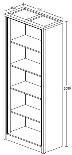 Boekenkast Sela 70cm - Grijze Eik 5 Boekenkast Sela 70cm - Grijze Eik -Kinderkamer Meubelen BIBLIOTHEEK 33a5