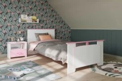 Kinderbed Biotiful 90x190 Cm - Roze/wit -Kinderkamer Meubelen BIOTIFUL 2273 L290 CHEV 8166 scaled