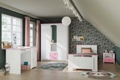 Kinderbed Biotiful 90x190 Cm - Roze/wit -Kinderkamer Meubelen BIOTIFUL 2273 L290 CHEV BURE A3PT 28e2 scaled